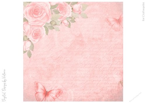 Pink Roses 8x8 inch No.4
