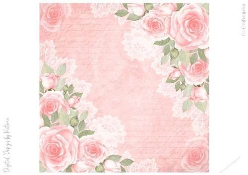 Pink Roses 8x8 inch No.5