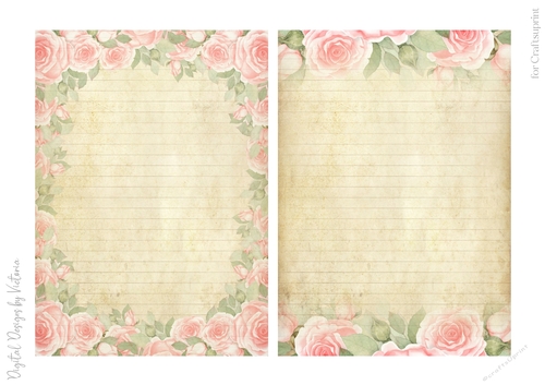 Pink Roses 5x7 inch No.2