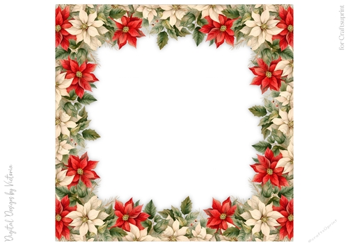 Poinsettia 8x8 inch No.3