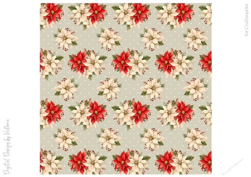 Poinsettia 8x8 inch No.26