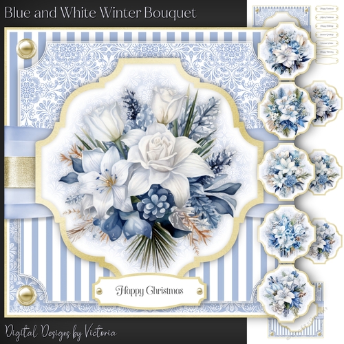 Blue and White Winter Bouquet 