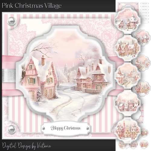 Pink Christmas Village