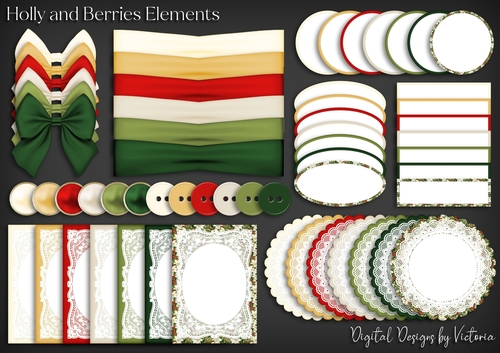 Holly and Berries Elements