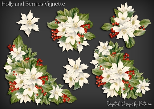 Holly and Berries Vignette