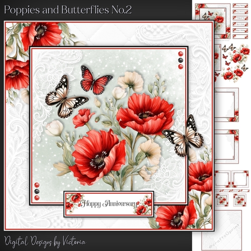 Poppies and Butterflies No.2