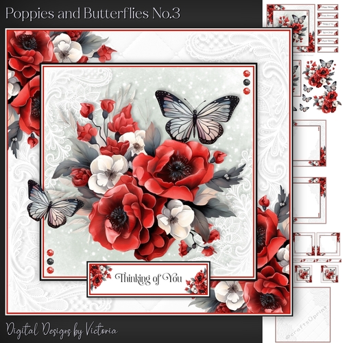 Poppies and Butterflies No.3