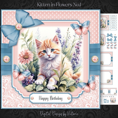 Kitten in Flowers No.1