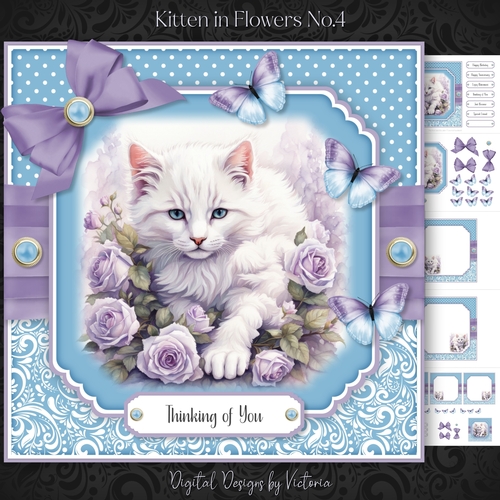 Kitten in Flowers No.4