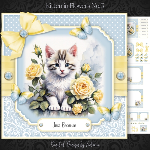 Kitten in Flowers No.5