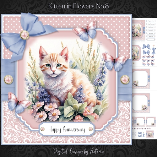 Kitten in Flowers No.8
