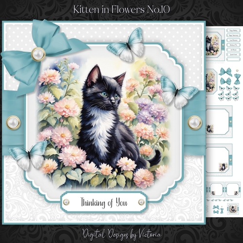 Kitten in Flowers No.10