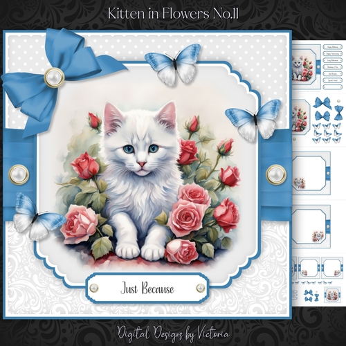 Kitten in Flowers No.11