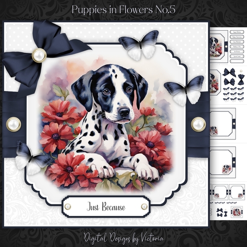 Puppy in Flowers No.5