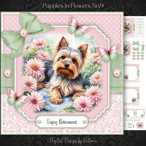 Puppy in Flowers No.9