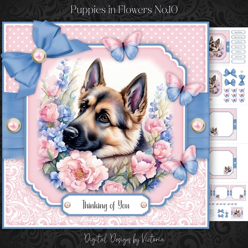 Puppy in Flowers No.10