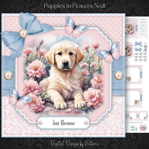 Puppy in Flowers No.11