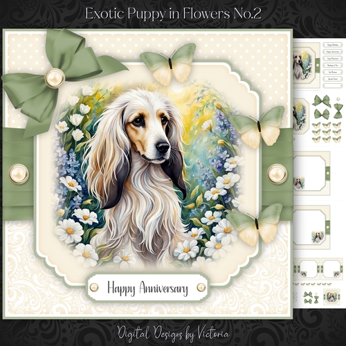 Exotic Puppy in Flowers No.2