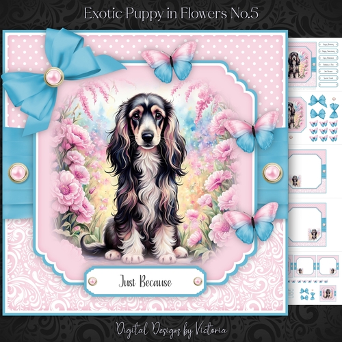 Exotic Puppy in Flowers No.5