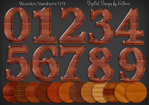 Wooden Numbers 0-9