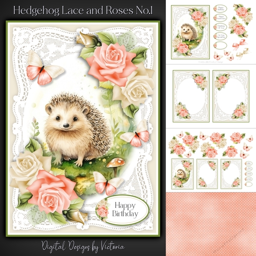 Hedgehog Lace and Roses No.1