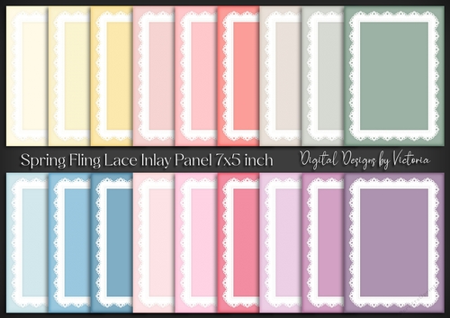 Spring Fling Lace Inlay Panel 7x5 inch