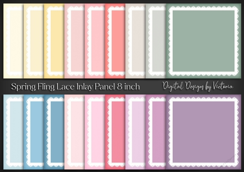 Spring Fling Lace Inlay Panel 8x8 inch