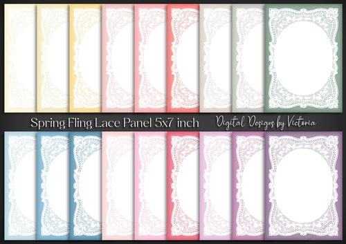 Spring Fling Lace Panel 5x7 inch