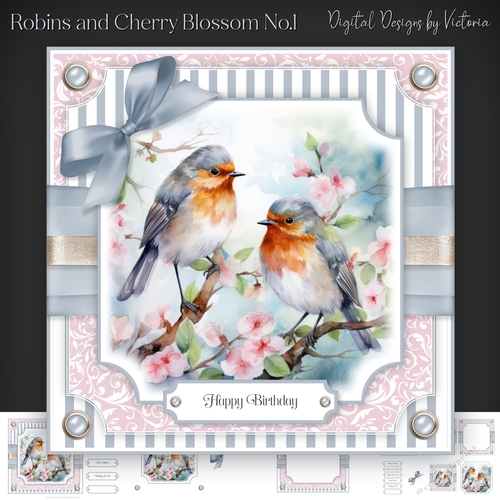 Robins and Cherry Blossom No.1