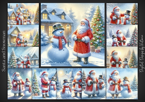 Santa and Snowman