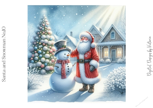 Santa and Snowman No.10