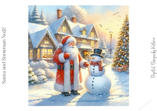 Santa and Snowman No.12