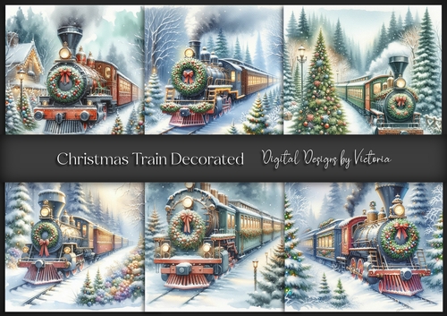Christmas Train Decorated