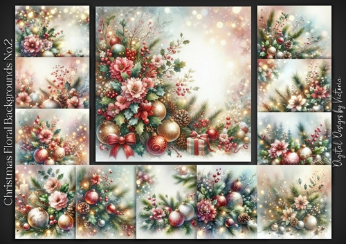 Christmas Florals Backgrounds No.2