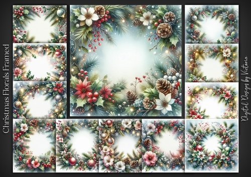 Christmas Florals Framed