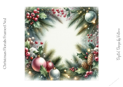 Christmas Florals Framed No.1