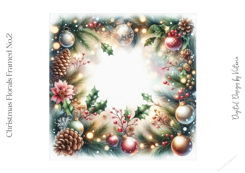 Christmas Florals Framed No.2