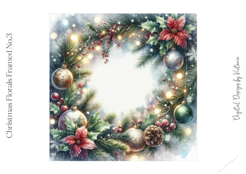 Christmas Florals Framed No.3