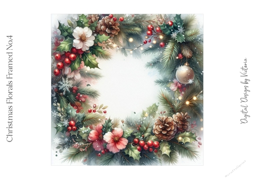 Christmas Florals Framed No.4