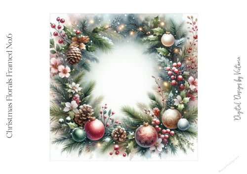Christmas Florals Framed No.6