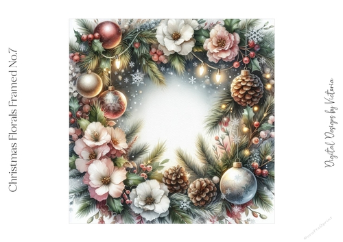 Christmas Florals Framed No.7