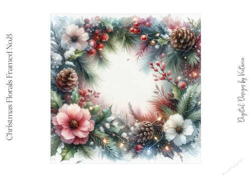 Christmas Florals Framed No.8