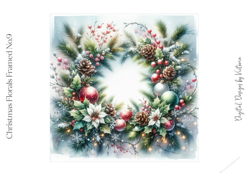 Christmas Florals Framed No.9