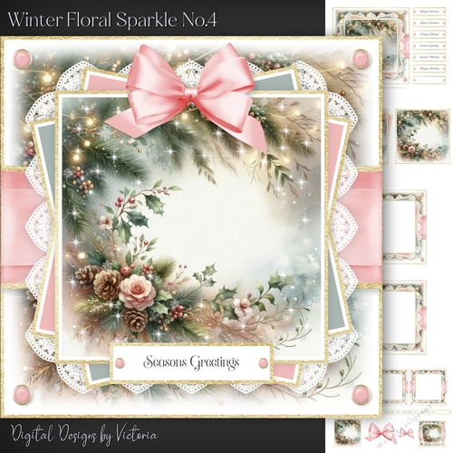 Winter Floral Sparkle No.4
