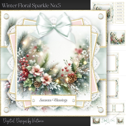 Winter Floral Sparkle No.5