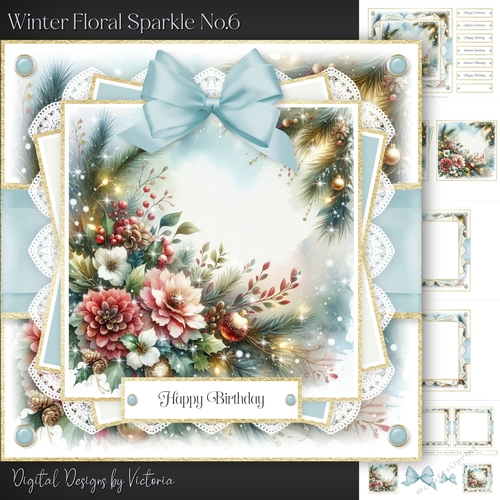 Winter Floral Sparkle No.6