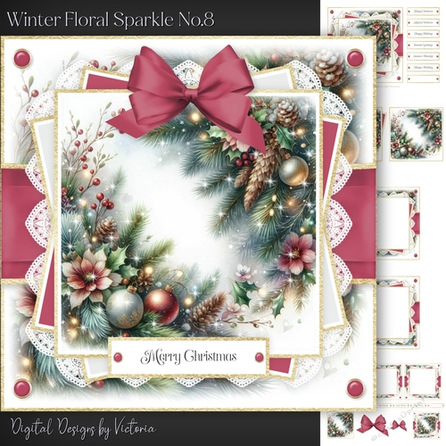 Winter Floral Sparkle No.8