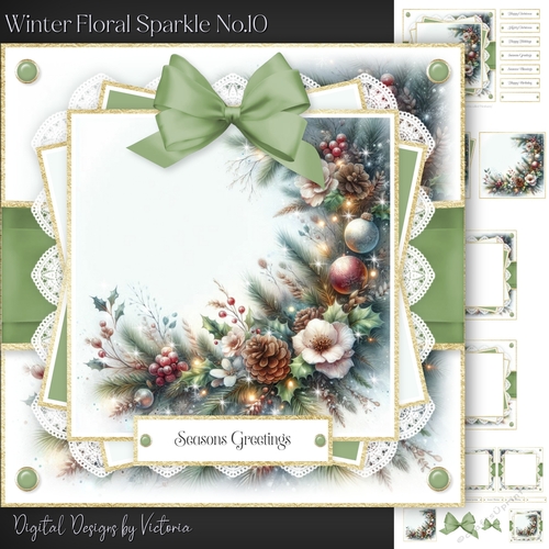Winter Floral Sparkle No.10