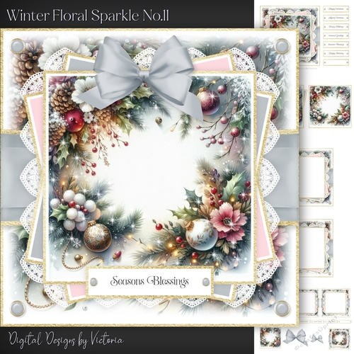 Winter Floral Sparkle No.11