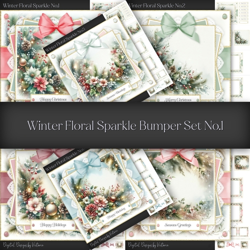 Winter Floral Sparkle Bumper Set No.1